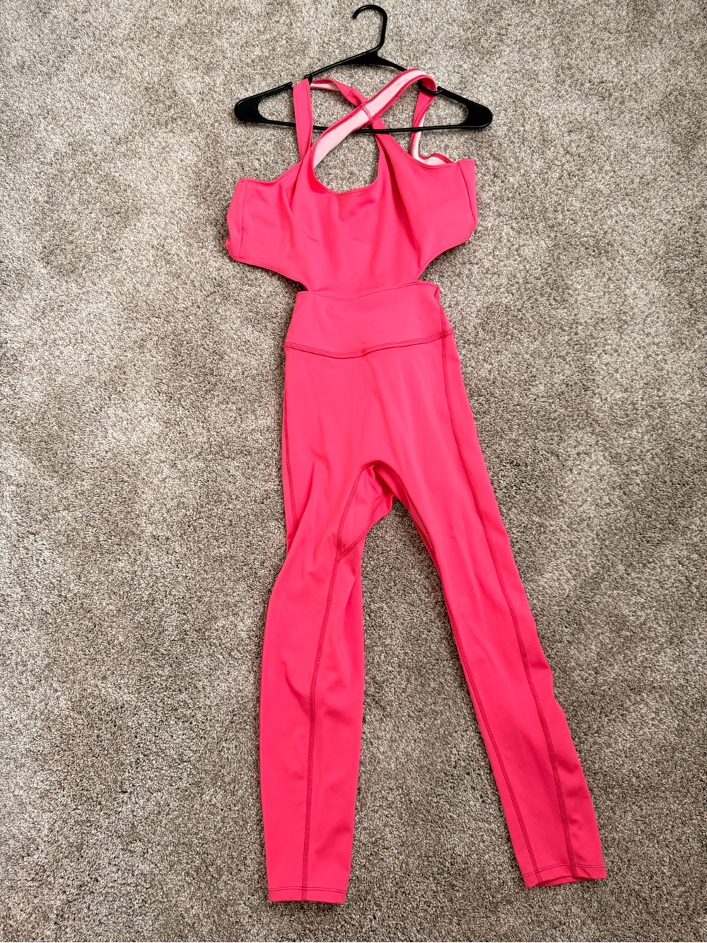 Hot Pink Strappy One-Piece Jumpsuit